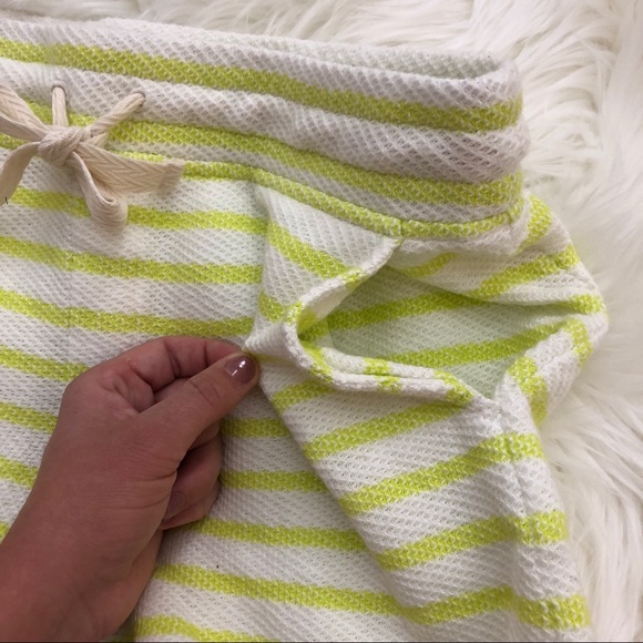 Lou & Grey Neon Green Striped Drawstring Shorts - Picture 4 of 8